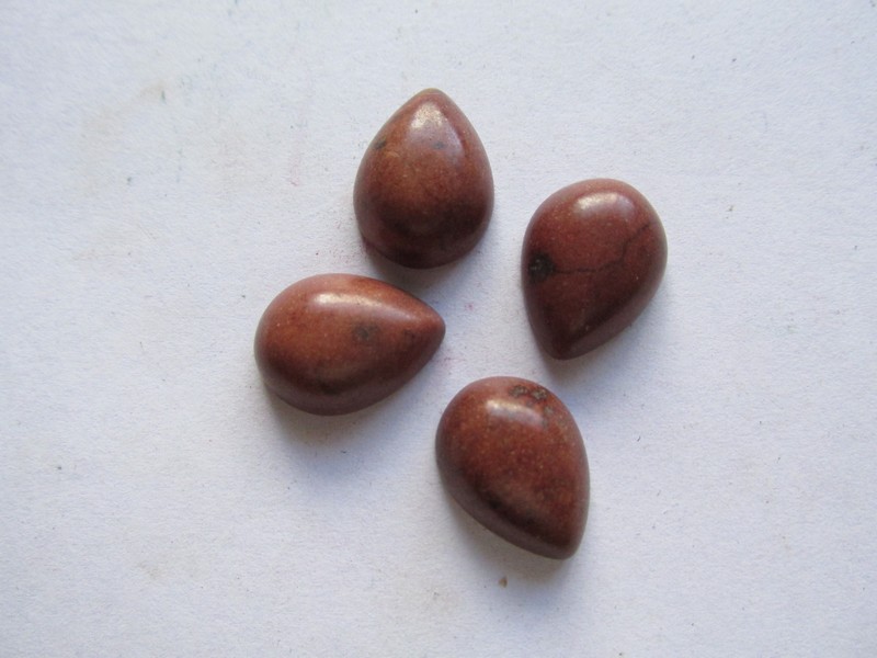 (image for) 12x15mm Brown Teardrop Cabs (4pcs) # CAB-48